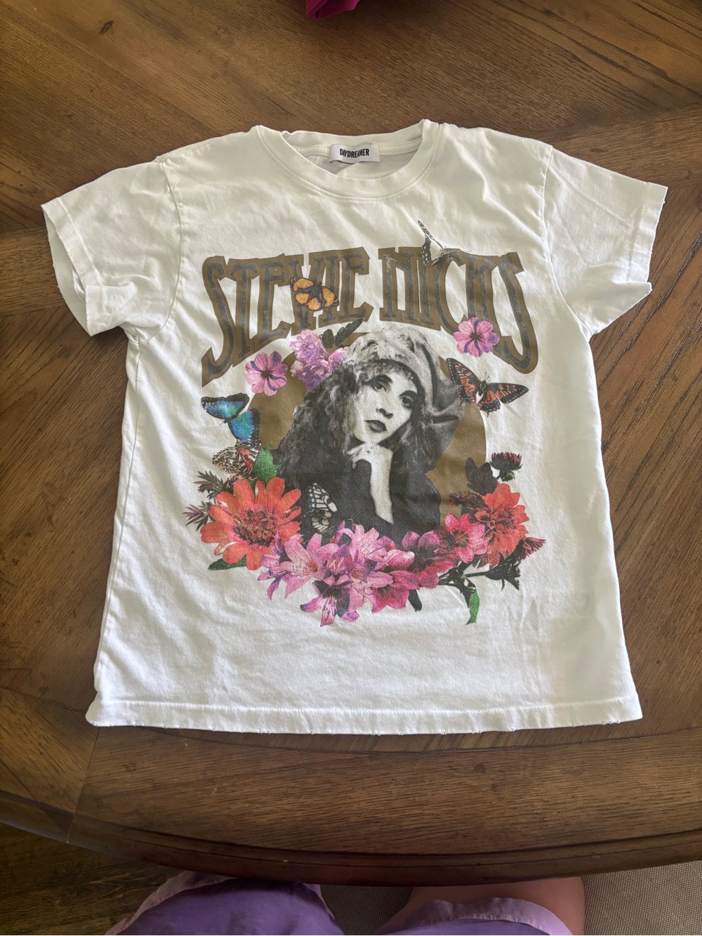 Daydreamer White Stevie Nicks Floral Graphic Tee